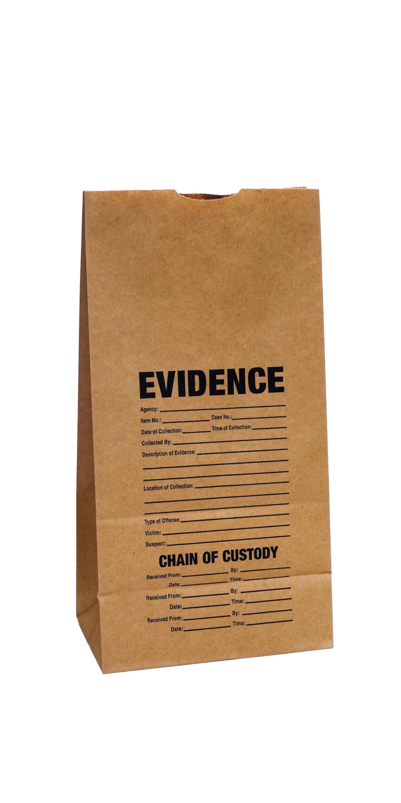 Crime Scene Evidence Bin with 3 Sizes of Paper Evidence Bags - Police & Forensic Supplies for Crime Scene Investigation, Film Production & Training Scenarios