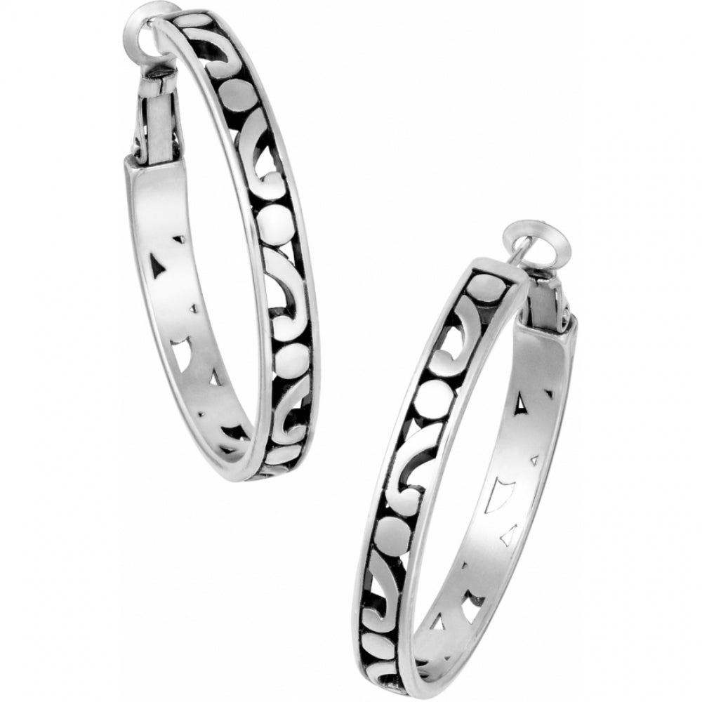 Brighton Contempo Medium Hoop Earrings - Sterling Silver Fashion Jewelry for Women | Perfect for Everyday Wear, Office & Date Night