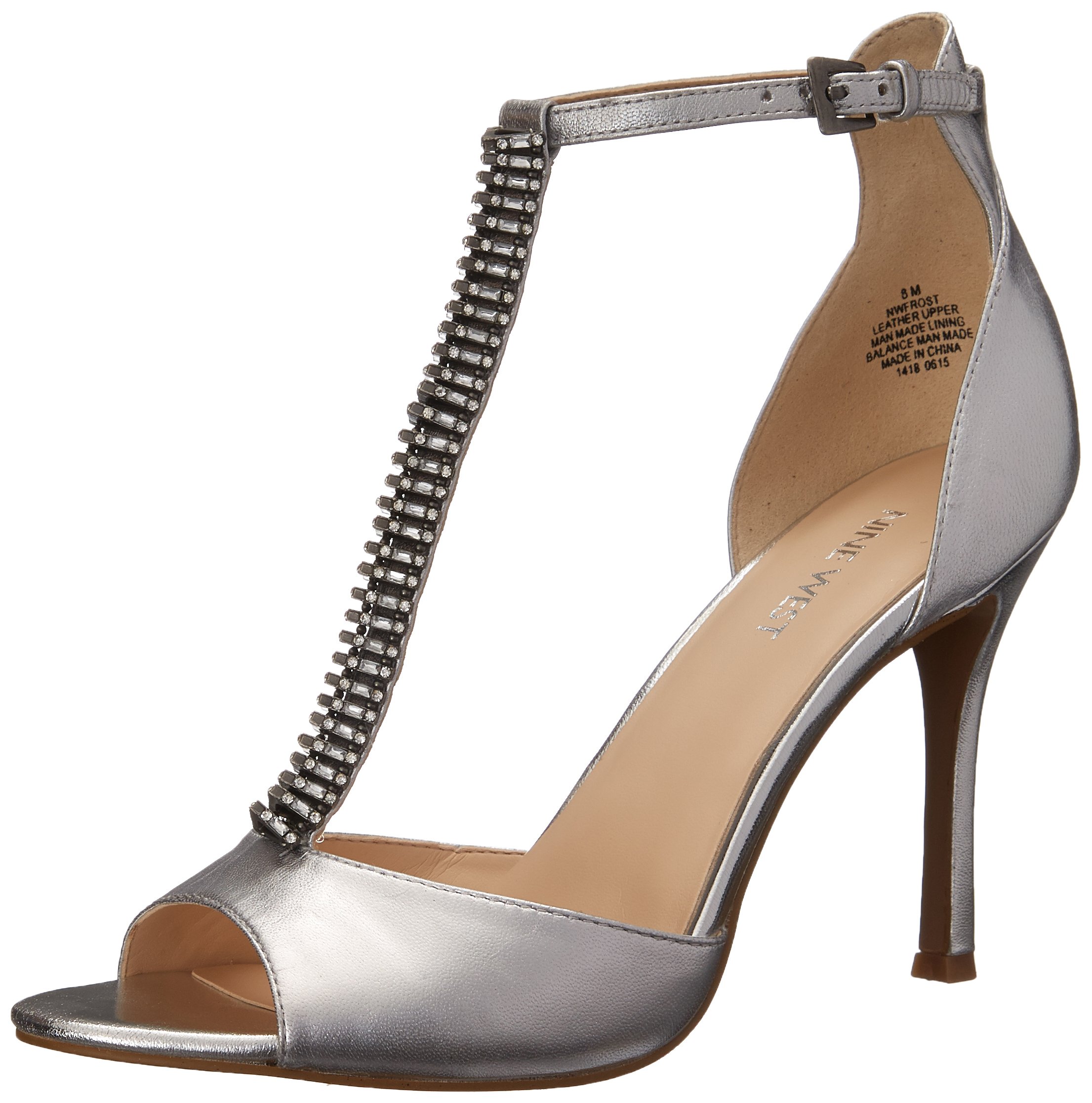 Nine West Women's Frost Metallic Heeled Sandals - Stylish Dress Shoes for Parties, Weddings & Evening Events