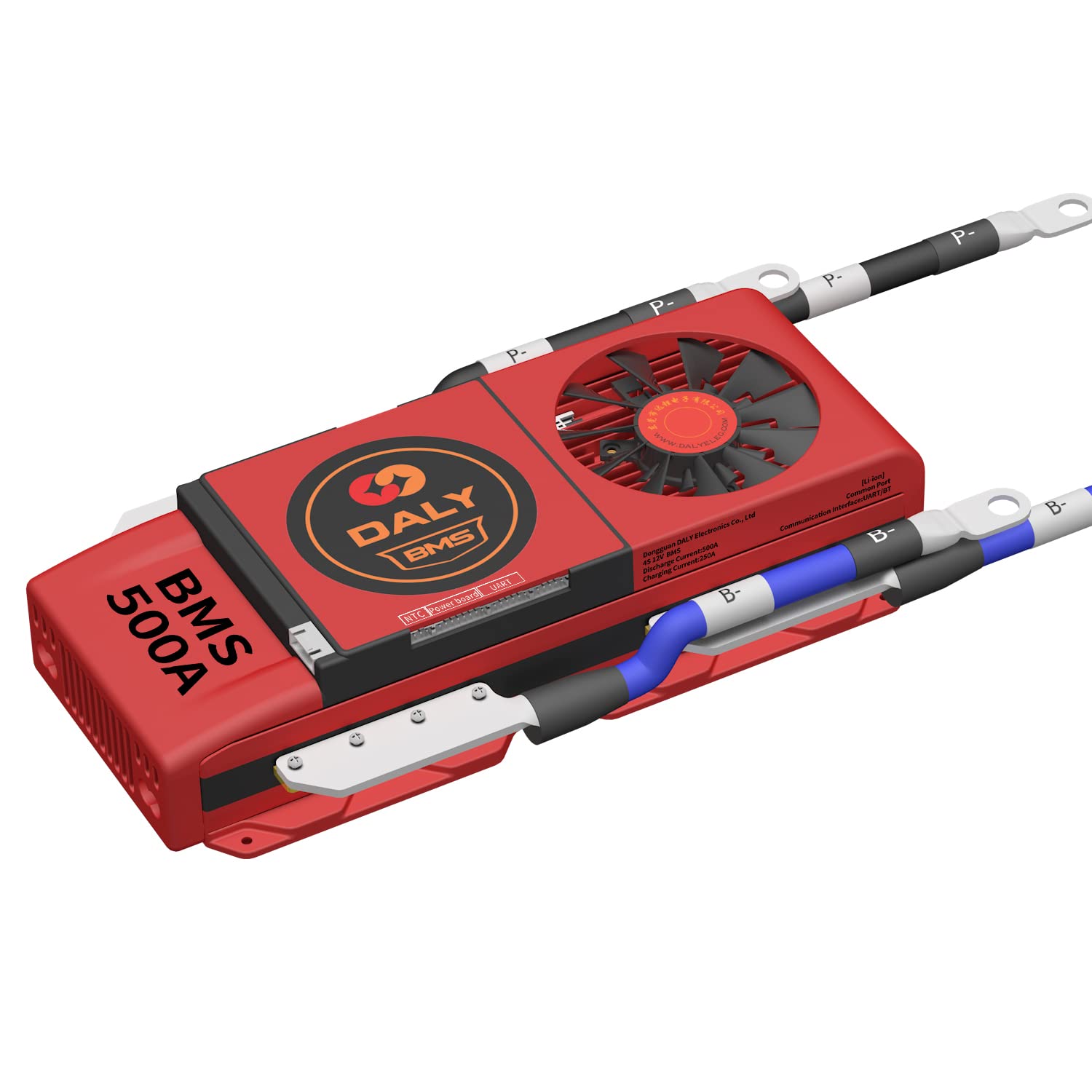 DALY Smart BMS 4S 12V 500A with Bluetooth & Cooling Fan - Lithium Ion Battery Management System for 3.7V Battery Packs - Home Backup Power, Solar Energy Storage, RV & Marine Applications