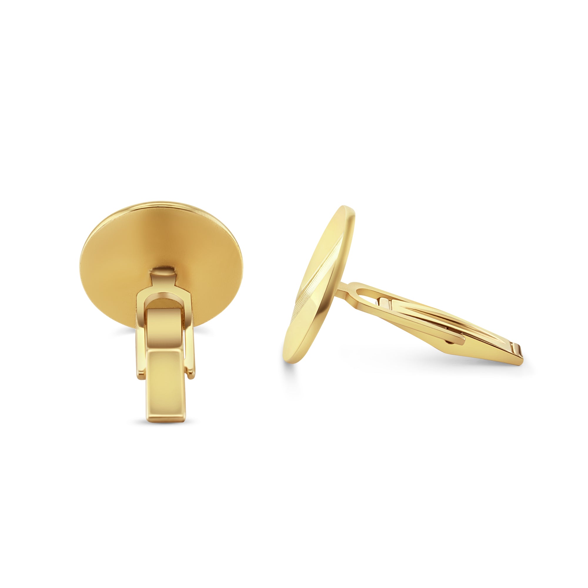14k Gold Cuff Links with Vertical Line Design - Elegant Men's Wedding & Formal Wear Accessories for Grooms, Best Men & Business Professionals