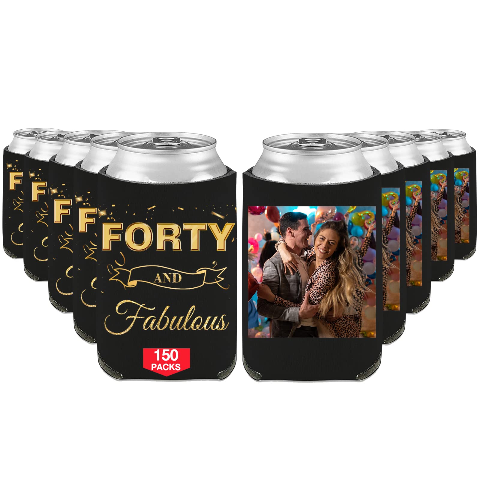 Personalized Custom Birthday Can Coolers & Beer Bottle Sleeves - Bulk Photo & Name Printed Beverage Holders for Parties, BBQ, Tailgating & Celebrations