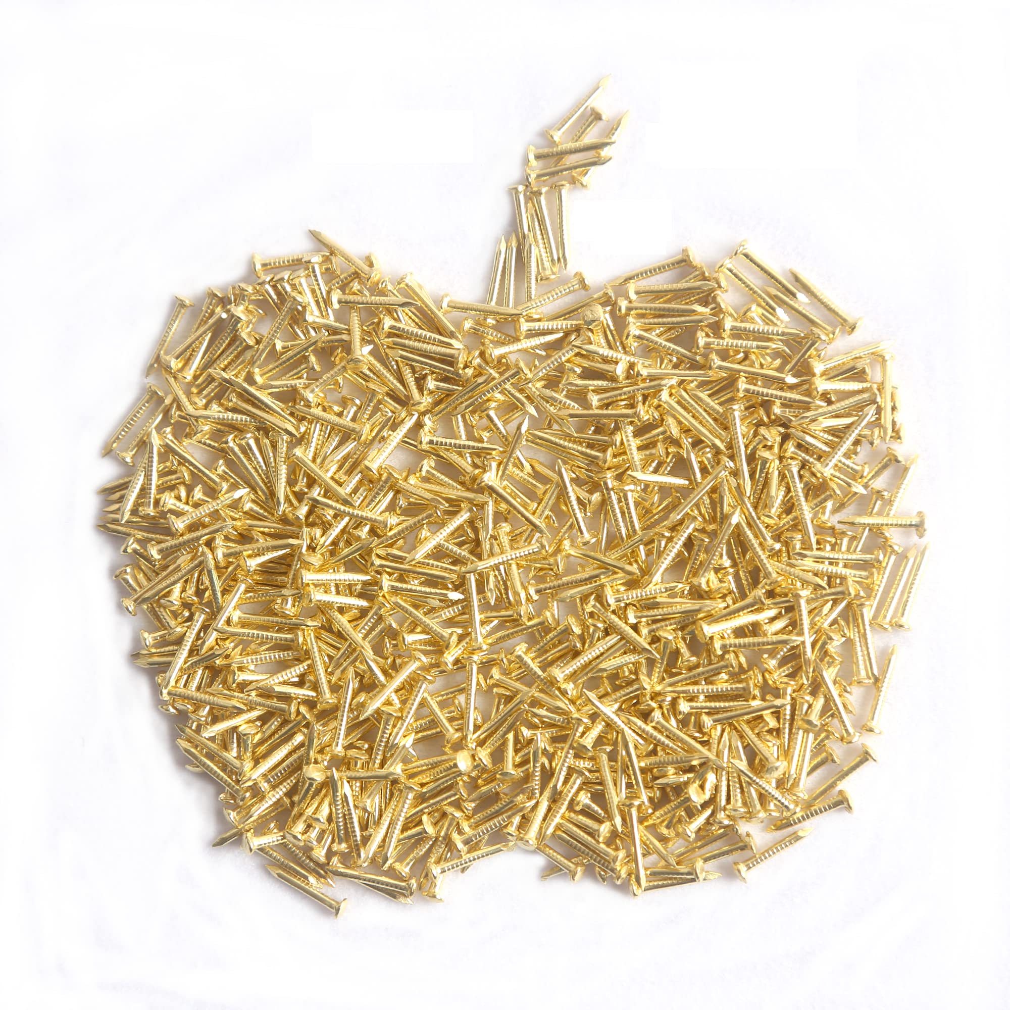 500pcs 10mm Small Iron Nails - Gold Picture Hanging Nails for Woodworking, Furniture DIY & Home Decor (Perfect for Hanging Frames, Photos & Wall Art)