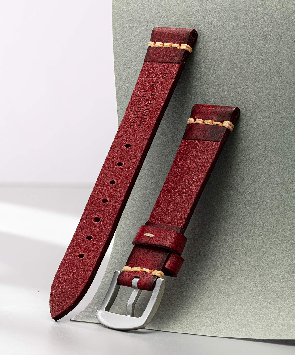 Premium Leather Watch Band for Samsung, Huawei & Garmin Smartwatches - 18/20/22/24mm Sizes - Soft Tanned Leather Replacement Strap for Everyday Wear, Office & Outdoor Activities