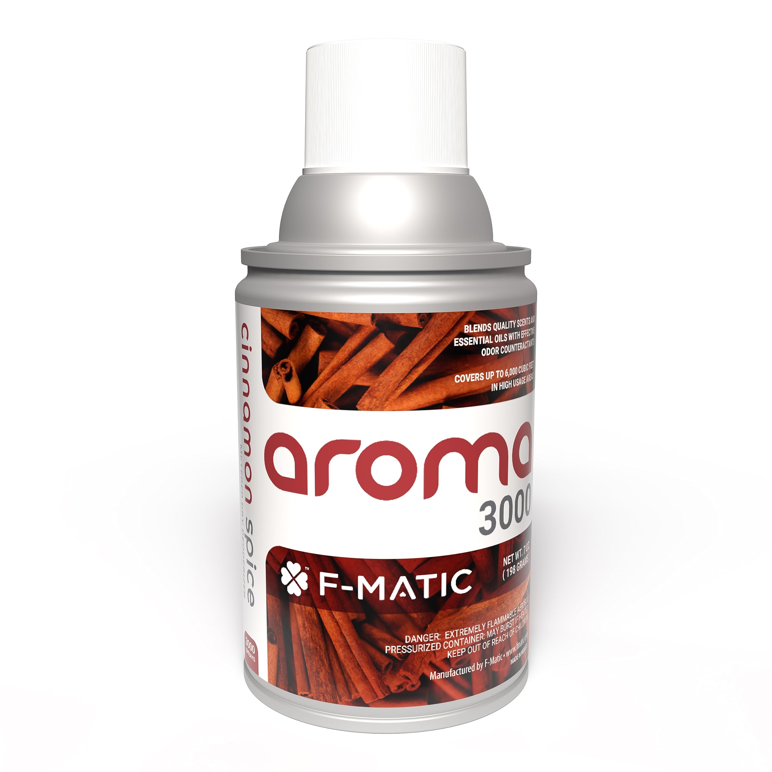 F-Matic AE400 Metered Spray Air Freshener Refill - Cinnamon Scent (12-Pack) | Long-Lasting Fragrance for Home, Office, Restrooms & Cars