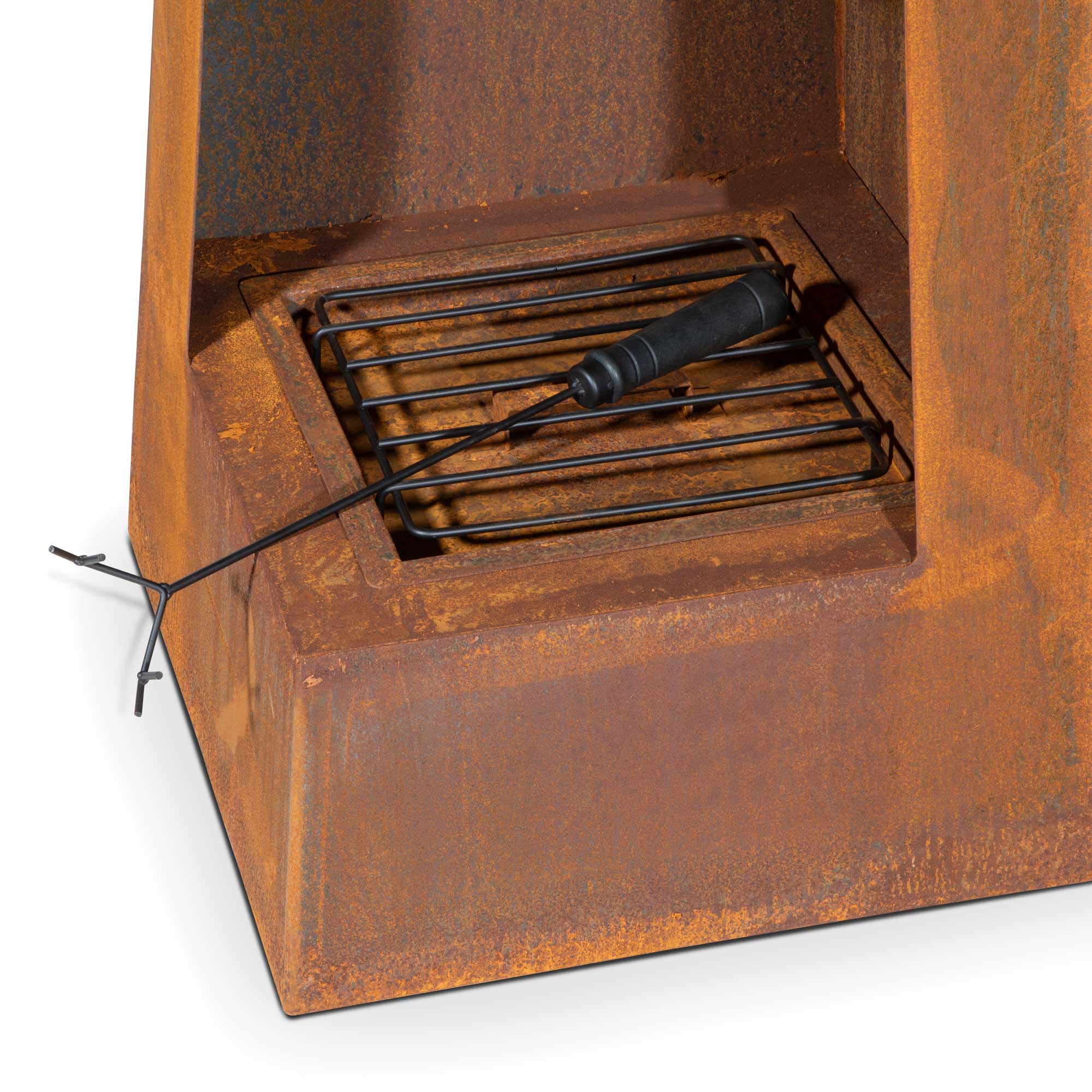 Outdoor Pyramid Chiminea Wood Burner - Corten Steel Fire Pit Heater for Garden, Patio & Backyard | Perfect for Camping, BBQ & Relaxing Evenings