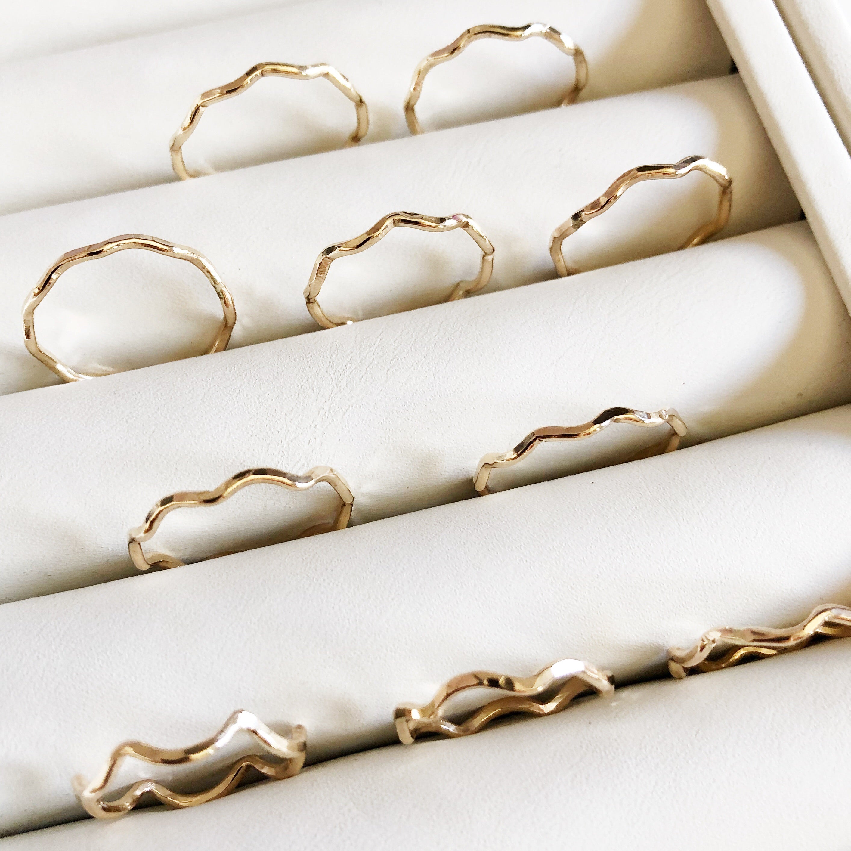 Wavy Rings Set (R181) - Trendy Stackable Boho Jewelry for Women - Perfect for Everyday Wear, Parties & Gifts