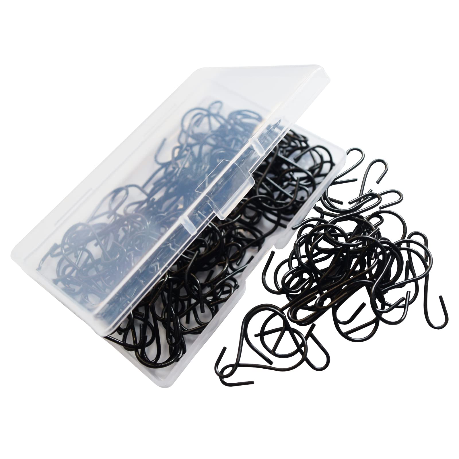 100 Pack Small 1 Inch Black Metal S Hooks - Heavy Duty Plant Hangers, Christmas Ornament Hooks, Jewelry Organizers - Perfect for Home Decor, Garden Hanging, DIY Crafts & Wall Organization
