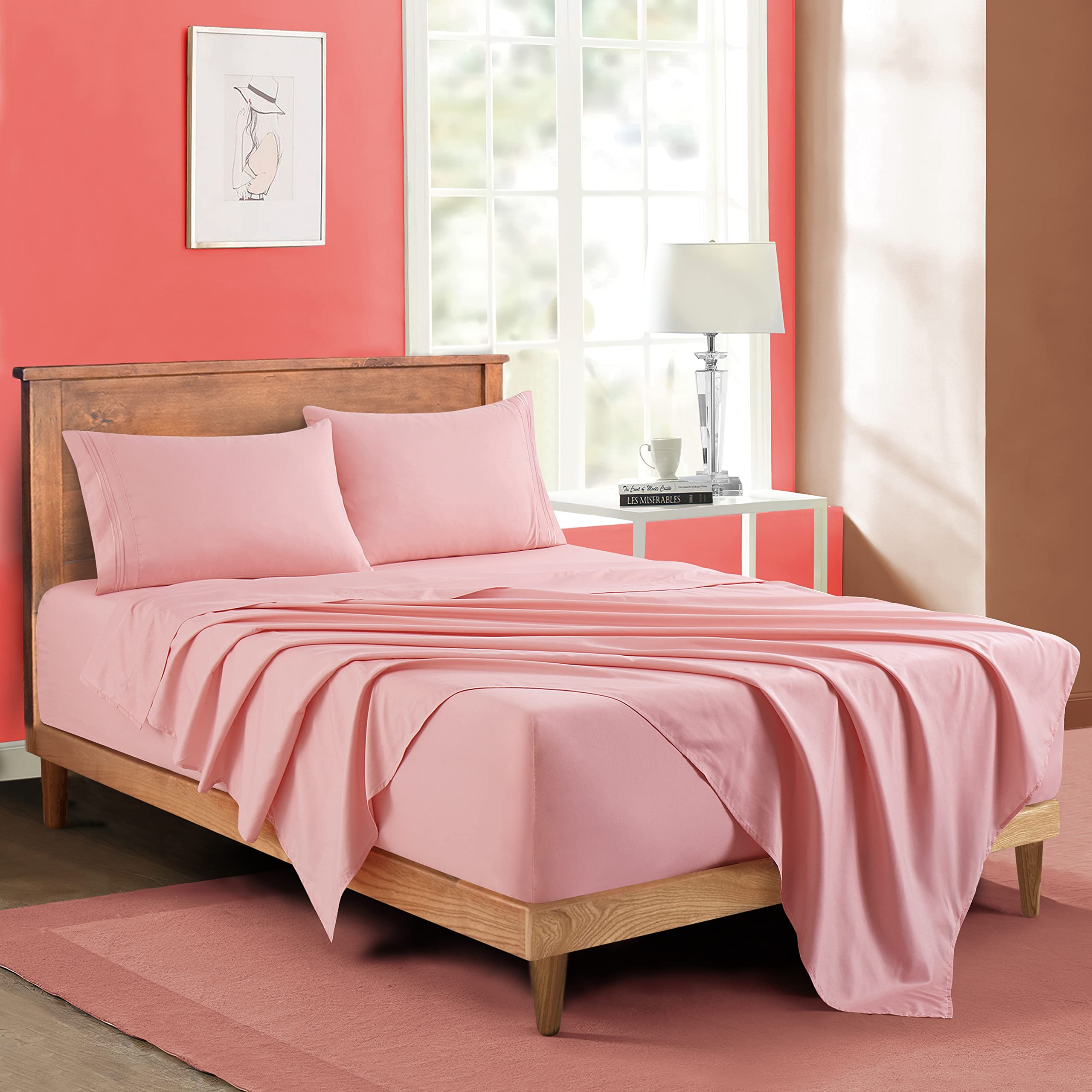 Luxury 1800 Thread Count King Size Sheets Set - Extra Deep Pocket 18-24