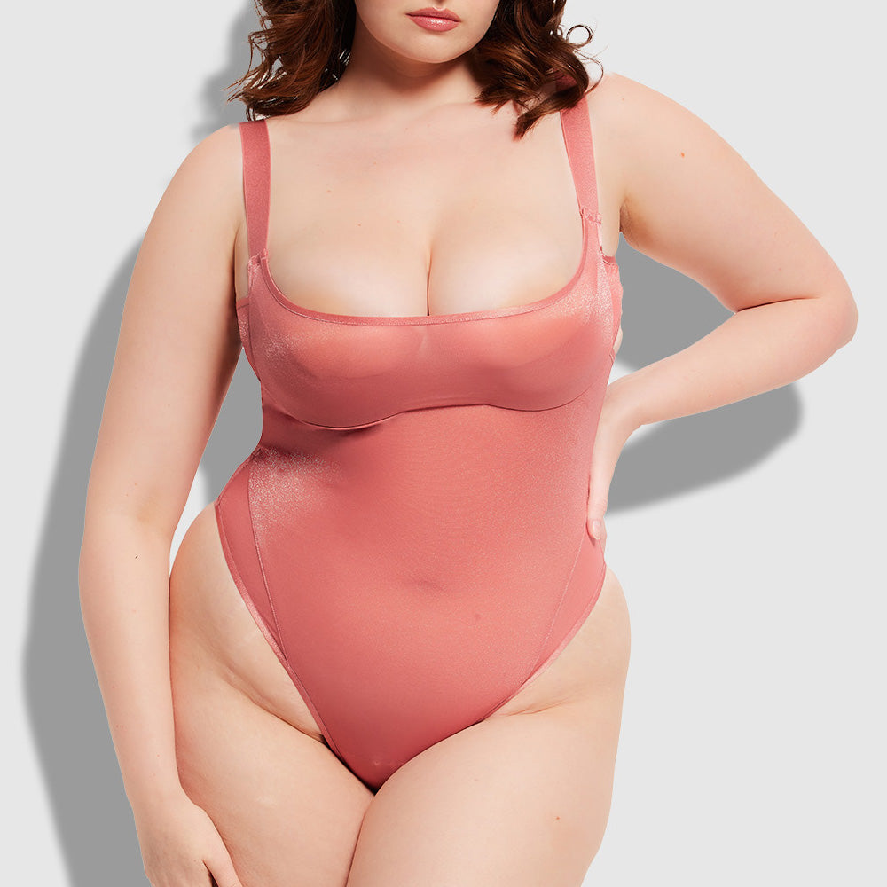 Yvone Sheer Layered Mesh Bra Bodysuit for Women - Sexy Lingerie for Curvy Figures - Perfect for Date Nights & Boudoir Photography