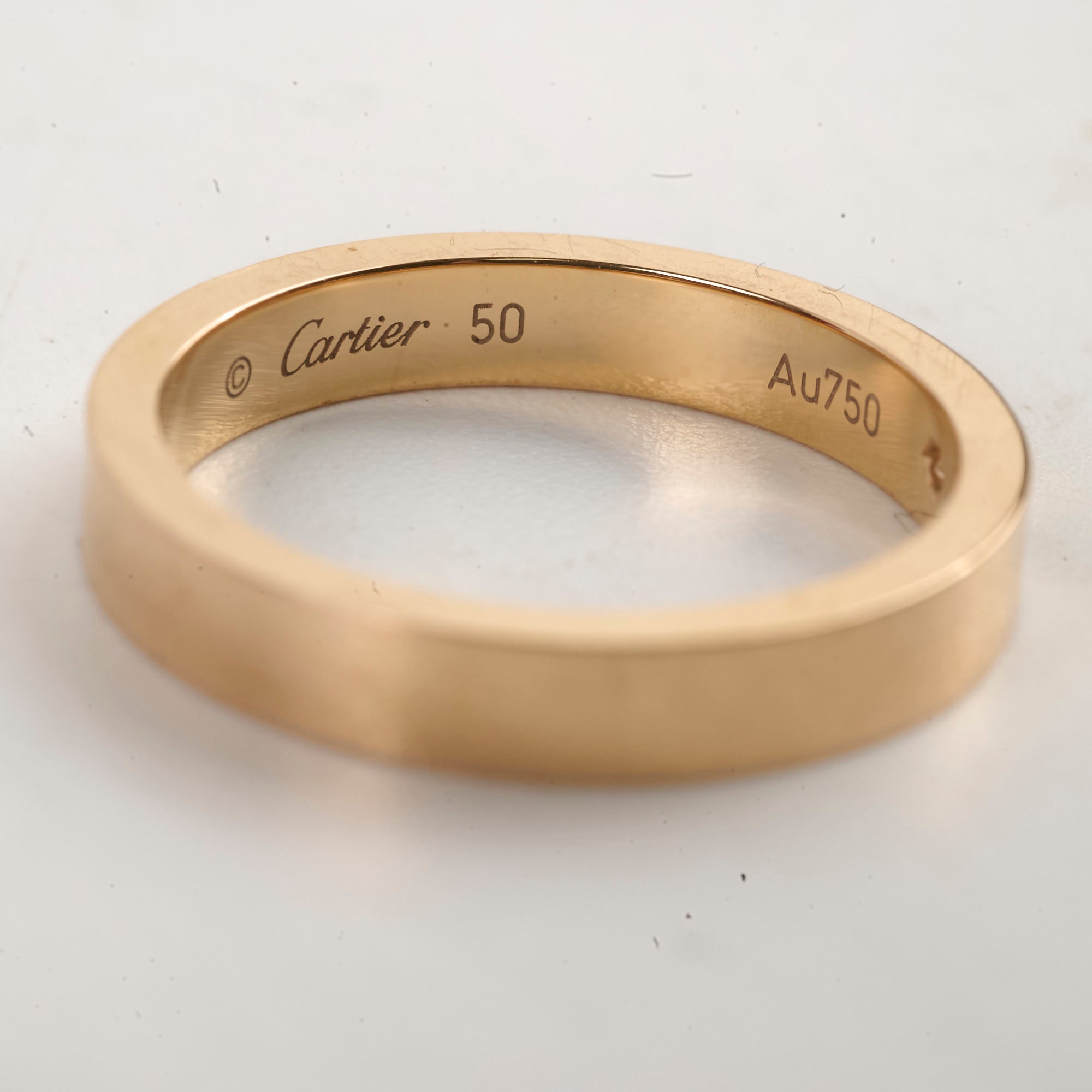 Cartier C De Wedding Band Ring for Men - Size 50 (US 5.25) - 18K White Gold Luxury Wedding Ring - Perfect for Engagements, Anniversaries & Special Occasions
