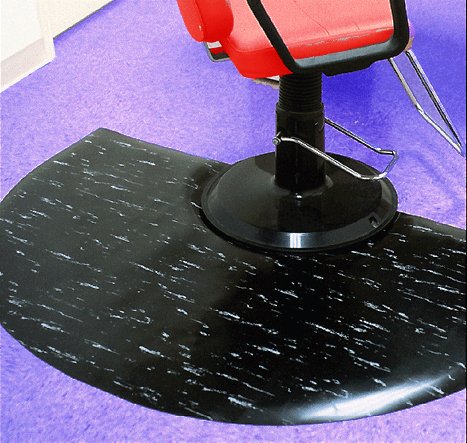 Premium Rectangular Marbelized Salon Grey Marble Anti-Fatigue Mat 3' x 4.5' with Circular Chair Cut-Out | 7/8 Inch Thickness for Comfort | Perfect for Hair Salons, Spas & Standing Workstations