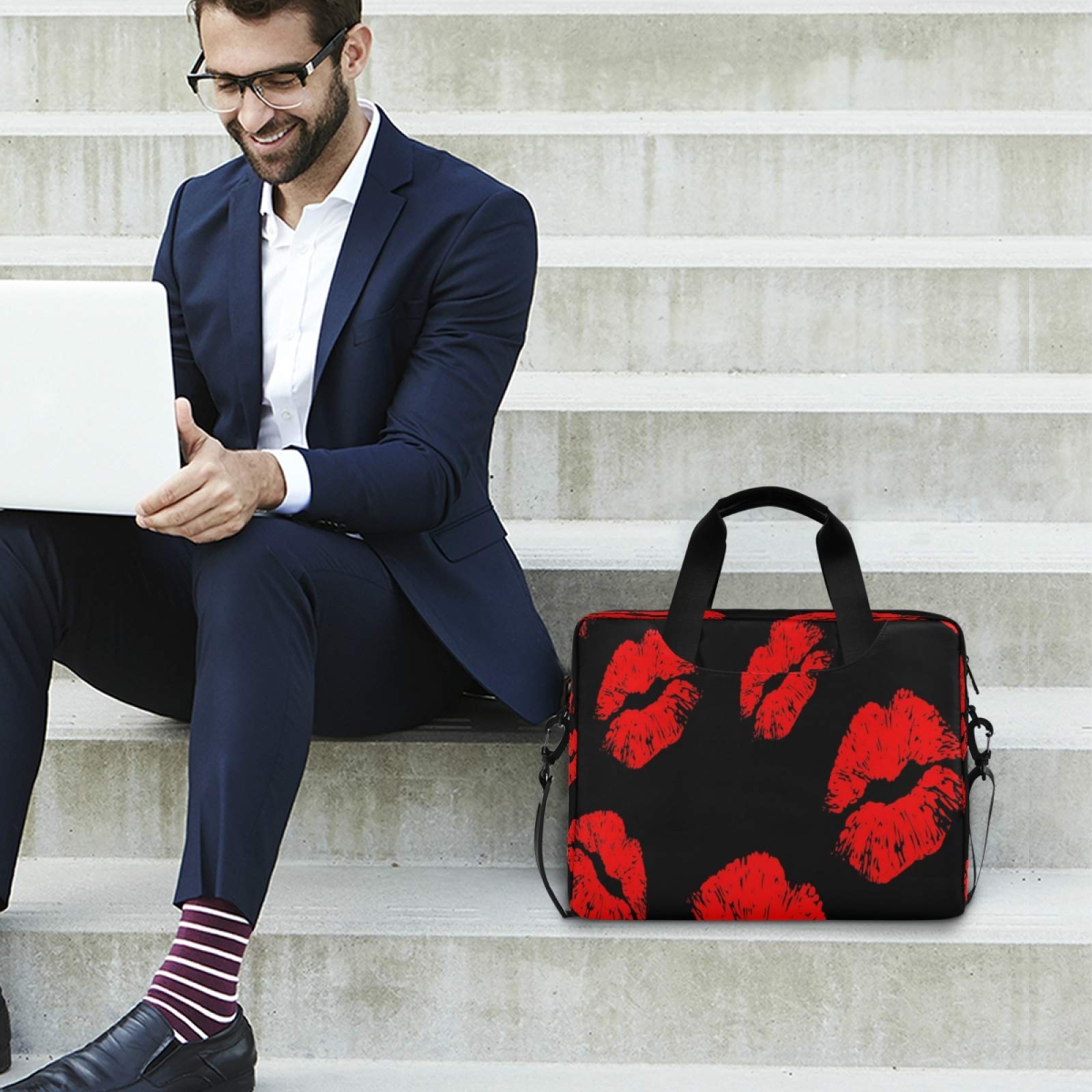 Premium Laptop Bag for 13-15.6 Inch Laptops - Lightweight Computer Carrying Case with Stylish Pattern, Perfect for Work, School & Travel