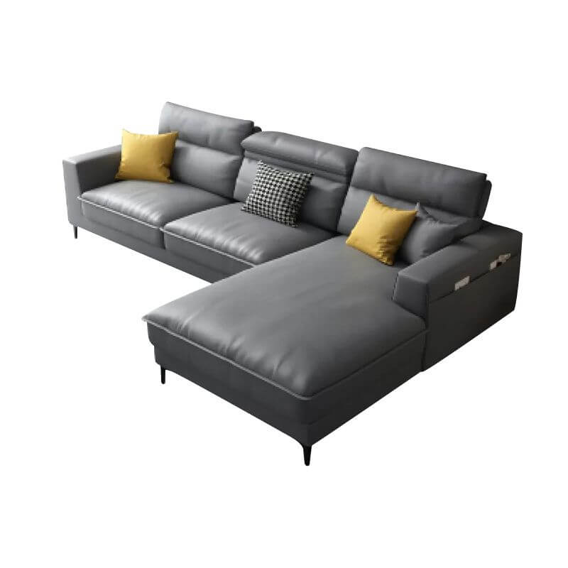 Modular L-Shaped Sofa for Living Room - Modern Square Armrests, Stylish & Comfortable - Perfect for Small Spaces, Apartments & Home Theater Seating
