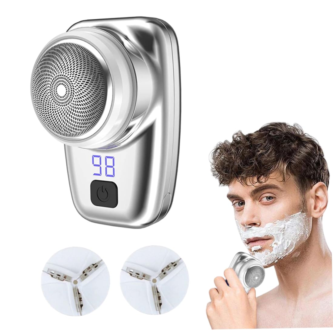 Men's Electric Razor - Mini USB Rechargeable Waterproof Head & Face Shaver for Smooth Shaving | Perfect for Travel, Gym & Daily Grooming