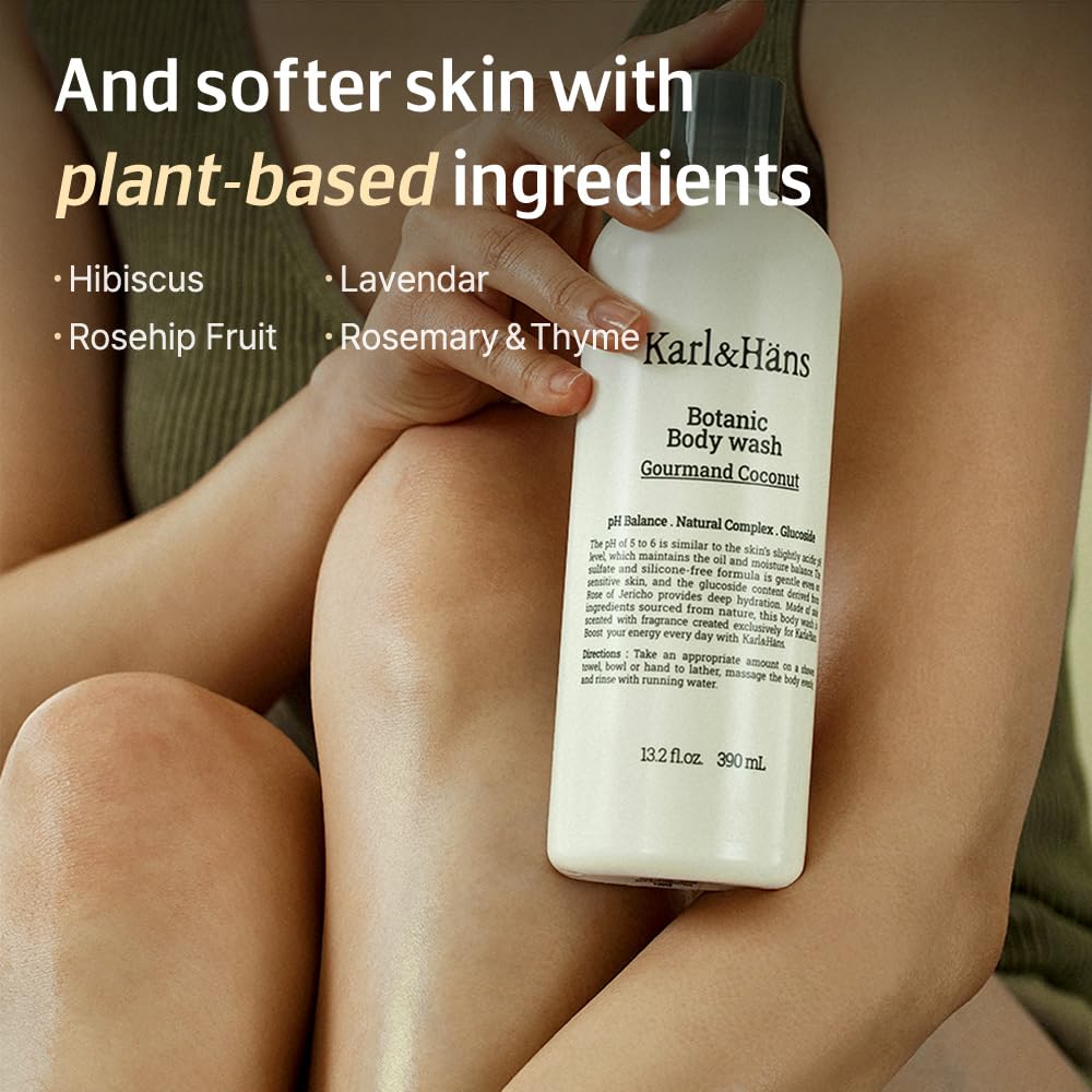 Karl & Hans Botanic Double Mint Vegan Body Wash & Body Lotion Set - Organic, Cruelty-Free for Men & Women - Refreshing Shower & Moisturizing Skincare Routine