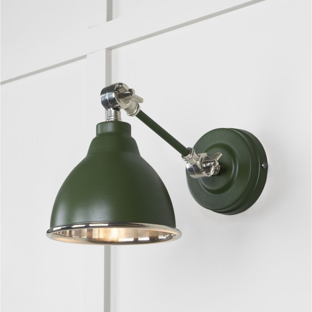 Smooth Nickel Brindley Wall Light - Modern Sconce with Adjustable Arm & Multiple Color Options - Perfect for Bedroom, Living Room, or Hallway Lighting