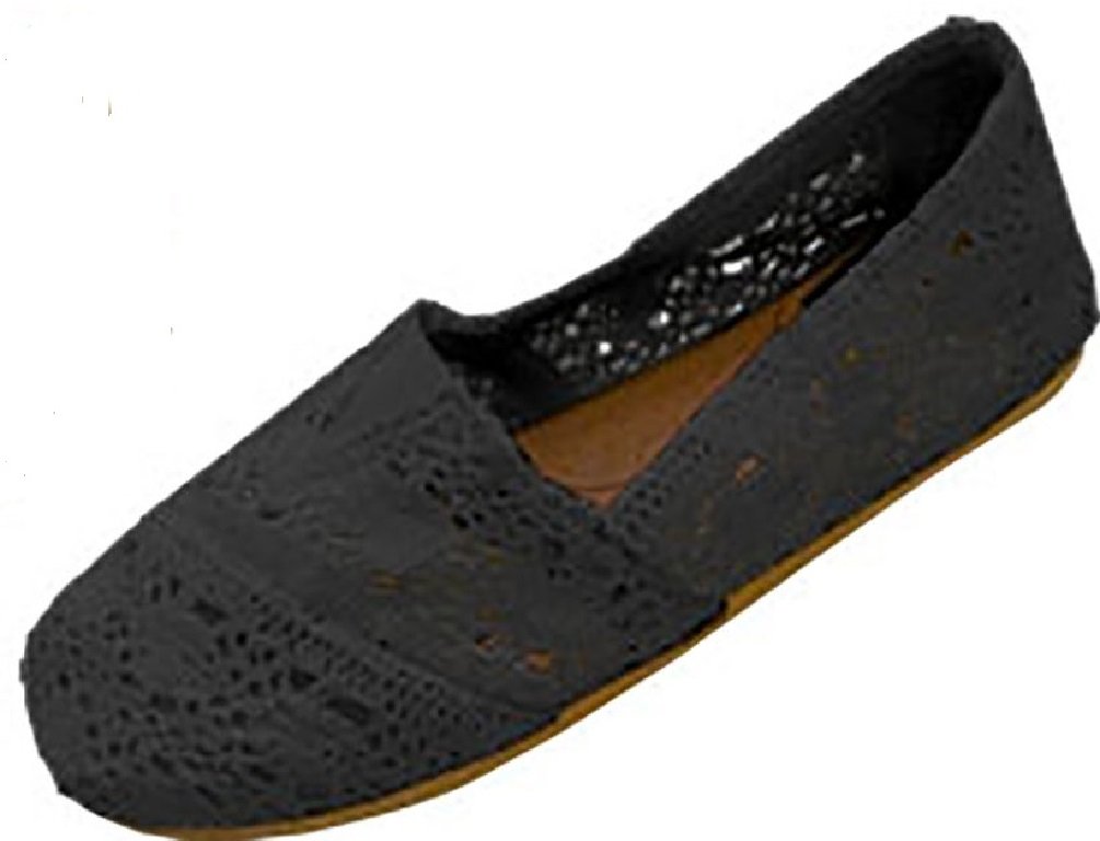 Women's Canvas Crochet Slip-On Shoes Size 18 - Comfortable Casual Loafers for Walking, Beach & Summer Outfits