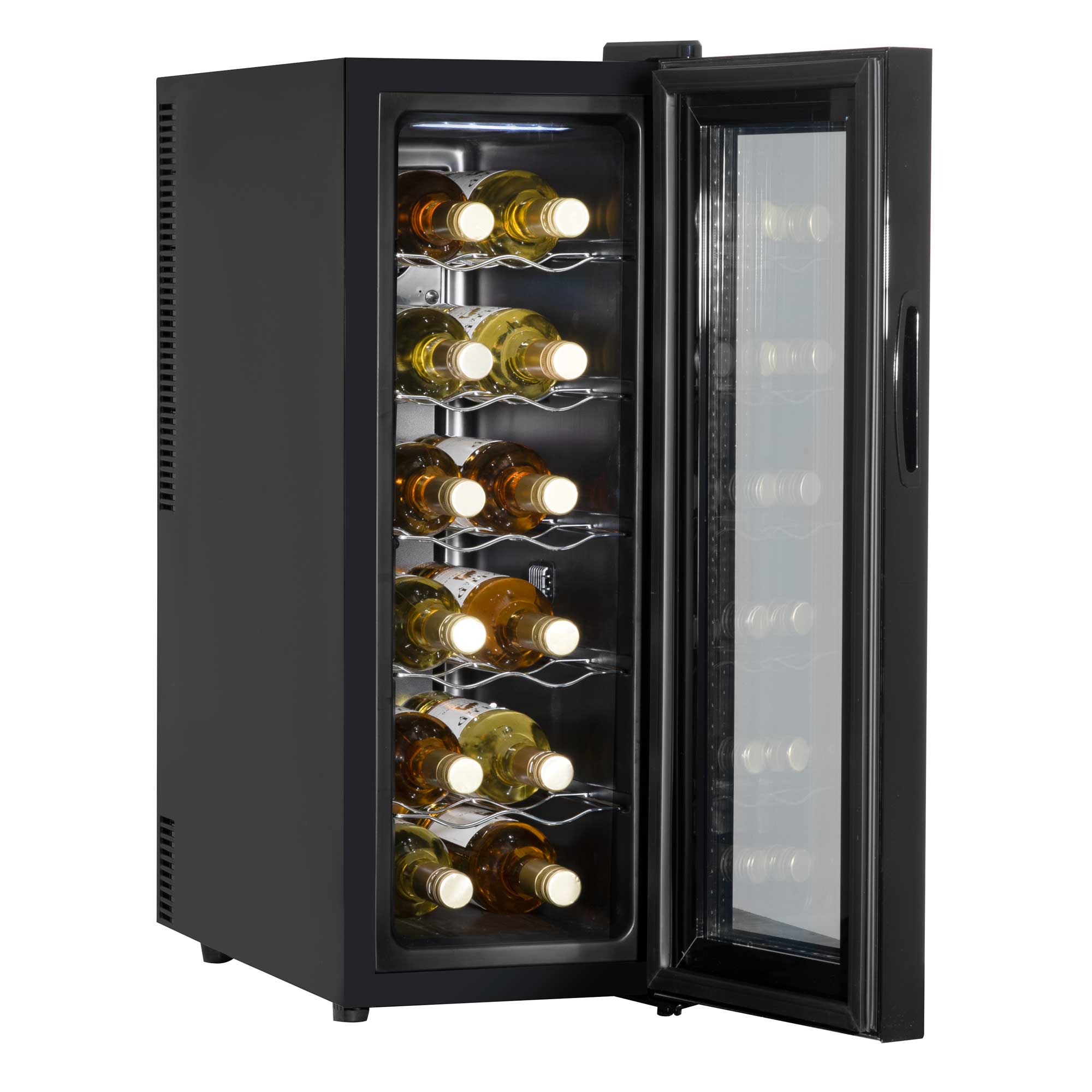 Baridi 12 Bottle Wine Cooler Refrigerator - Ultra Quiet 25dB, Touch Control, LED Display, Black (DH73) - Perfect for Home, Office, or Wine Cellar Storage