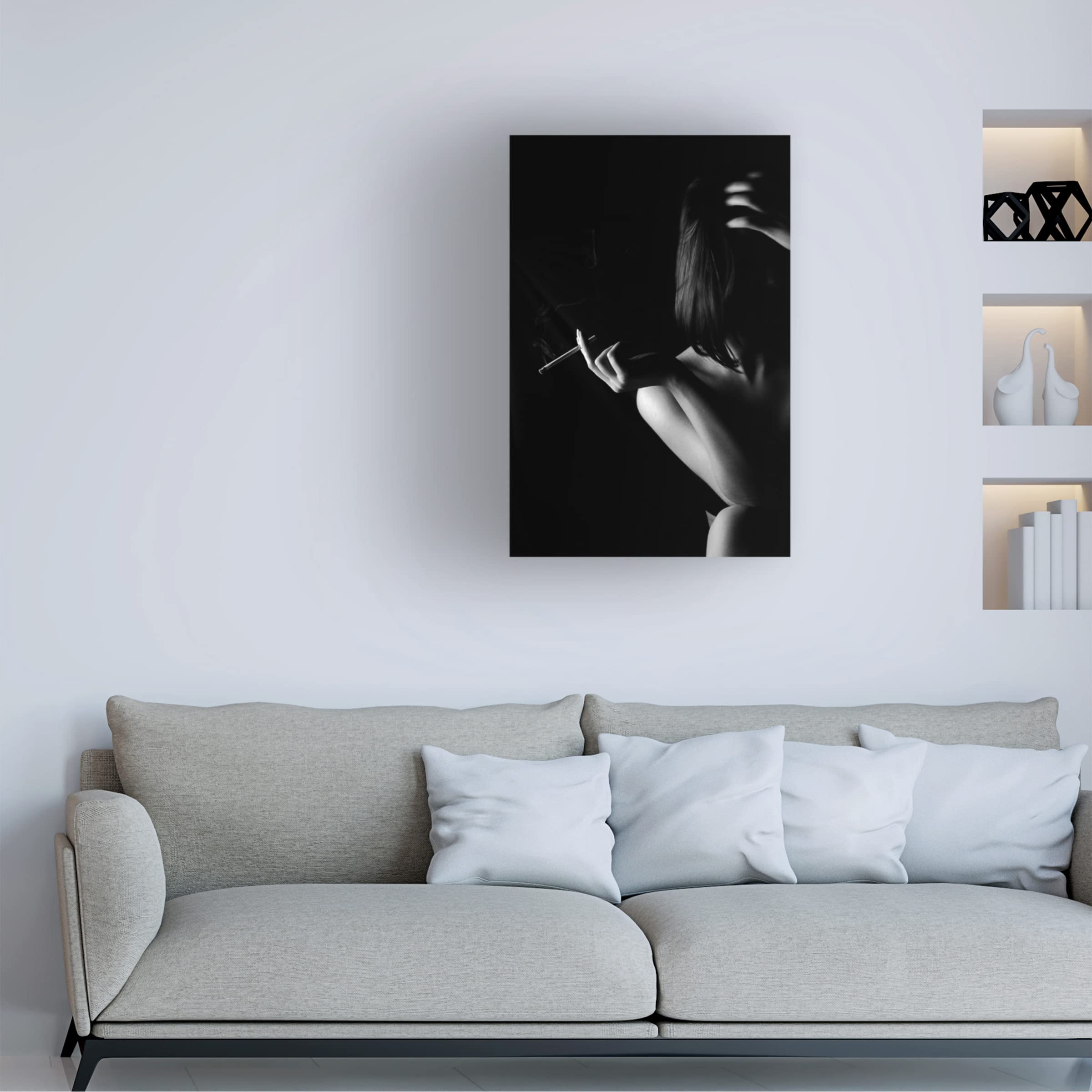 Filip Stimac 'Shadows Over Smoker' Canvas Wall Art Print - Modern Abstract Painting for Living Room, Bedroom & Office Decor