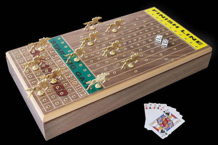 Premium Wooden Horse Racing Board Game Set - Classic Family Fun for Game Nights & Parties