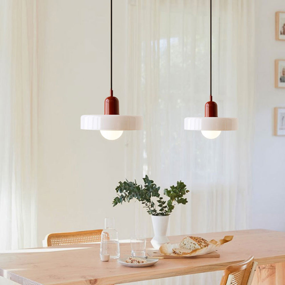 Modern Disc Orb Pendant Light Fixture - Sleek Minimalist Ceiling Lighting for Dining Room, Kitchen, Bedroom & Living Room Decor