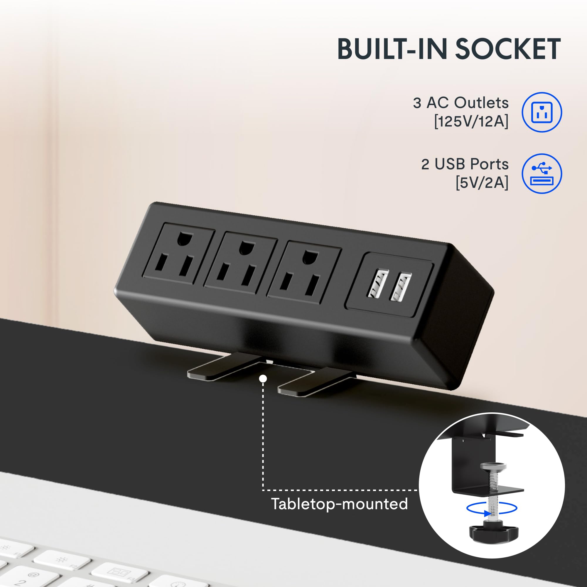 FlexiSpot EN2 Electric Height Adjustable Standing Desk - 55 x 28 Inches, Whole-Piece Design with Clamp Power Strip & Cable Management (Black Frame + Black Top) - Perfect for Home Office, Gaming & Workspace Ergonomics