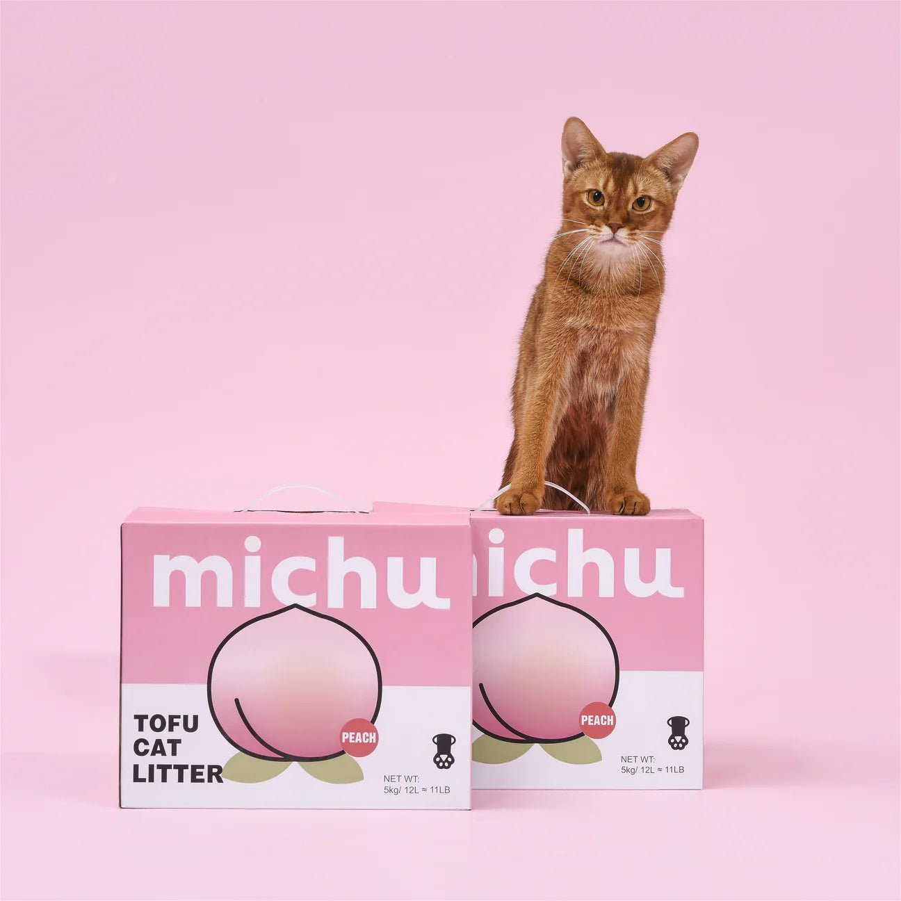 Natural Clumping Tofu Cat Litter Gen3 - Eco-Friendly, Low Dust, Peach Scented (5kg Value Box) | Ideal for Multi-Cat Homes & Odor Control in Small Spaces