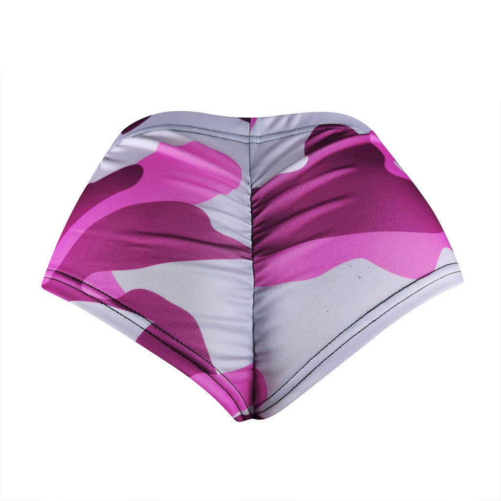 Women's High Waist Booty Scrunch Workout Shorts - Textured Compression Yoga Bike Shorts in Pink | Perfect for Gym, Running & Casual Wear