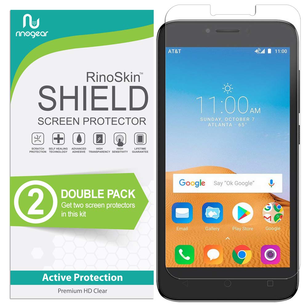 (2-Pack) RinoGear Screen Protector for Alcatel Tetra - Case Friendly, Flexible Full Coverage Clear TPU Film - Perfect for Everyday Use, Travel & Outdoor Activities
