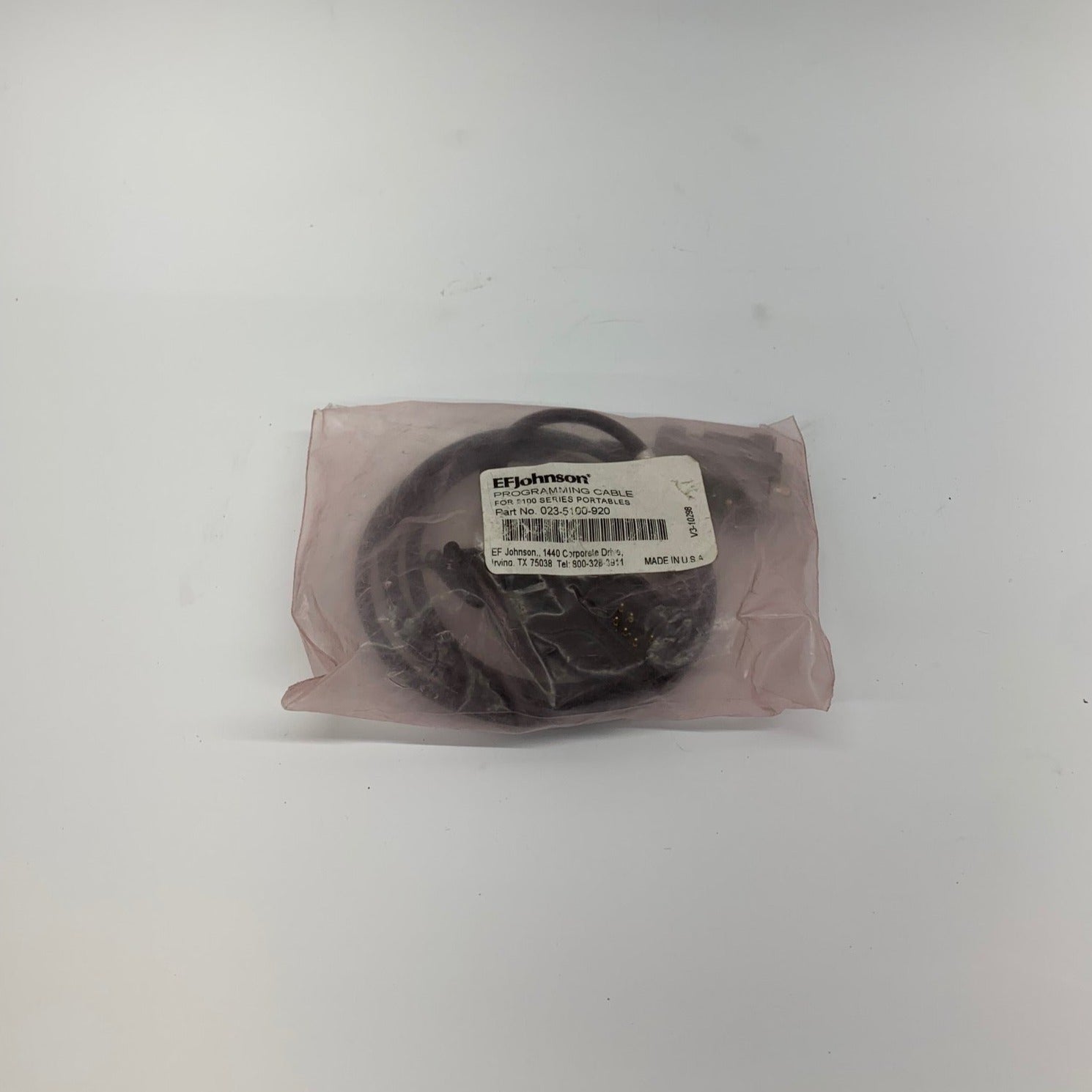 EF Johnson 023 5100 920 Serial Programming Cable - Compatible with 5100 Series Radios | Perfect for Firmware Updates & Radio Programming