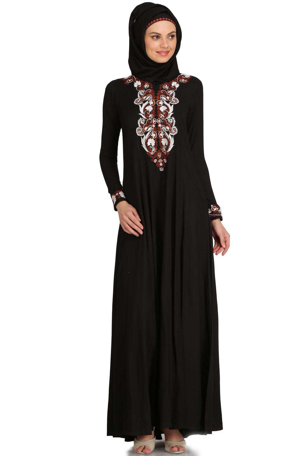 Zohra Black Rayon Umbrella Abaya - Modest Islamic Prayer Dress for Women - Perfect for Mosque, Eid, and Special Occasions