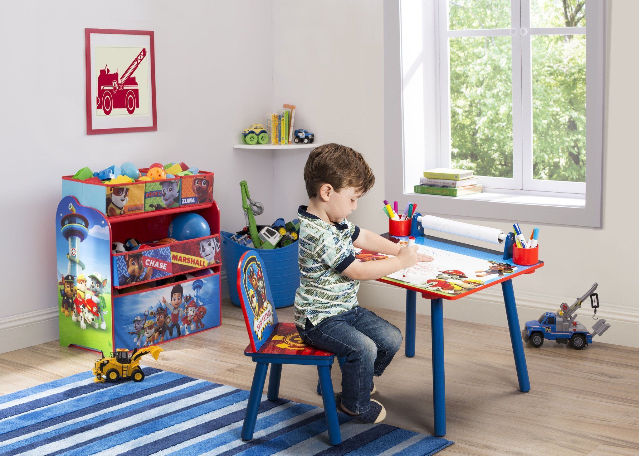 PAW Patrol Kids Toy Storage Organizer with Multiple Bins - Perfect for Playroom, Bedroom & Classroom Organization