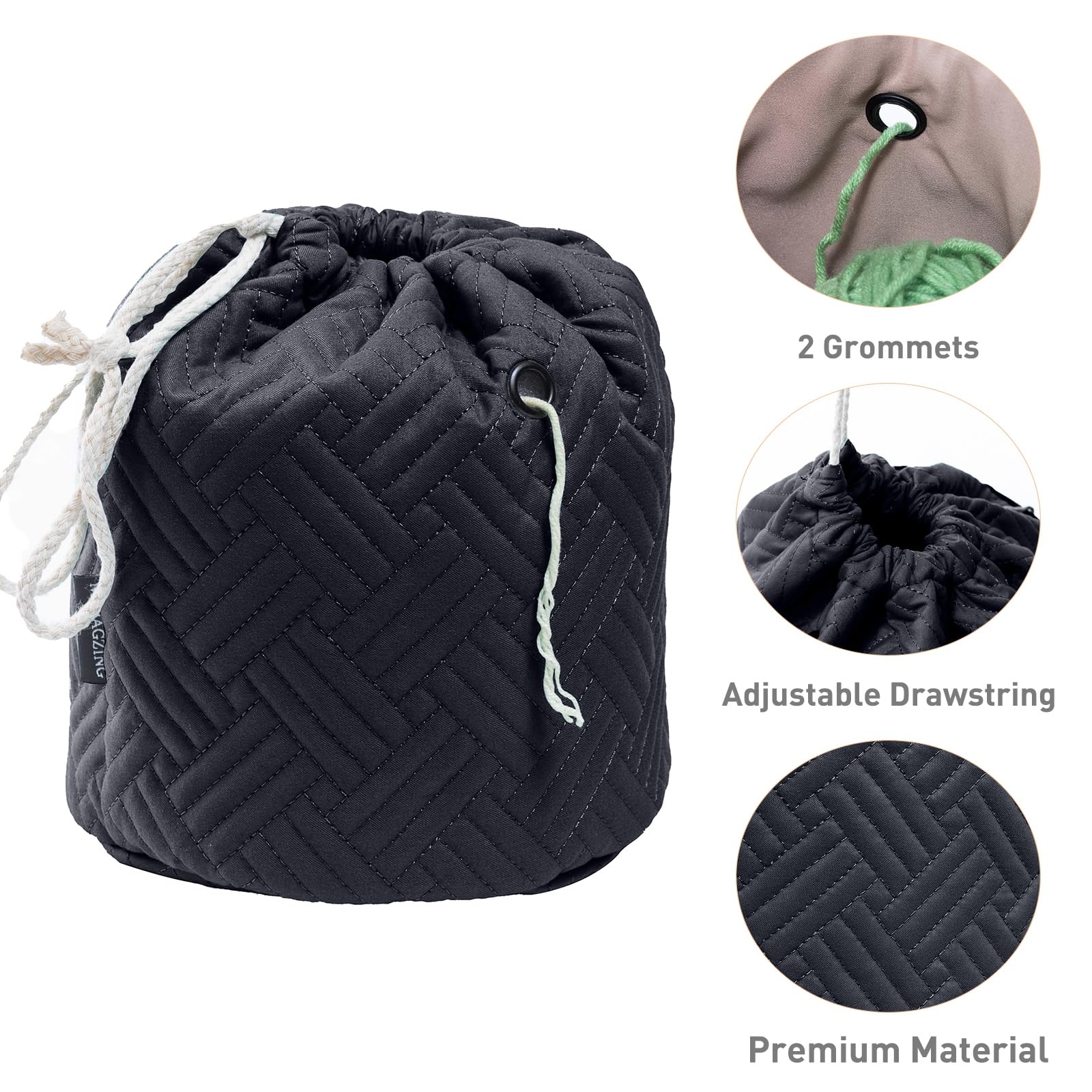 Crochet Yarn Bag Organizer with Drawstring - Knitting Storage for Beginners - Perfect for Crafting On-the-Go