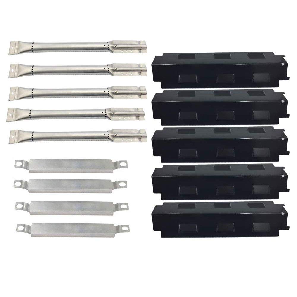 Charbroil 6 Burner Gas Grill Replacement Parts Kit (5-Pack) - Stainless Steel Burners, Crossover Tubes & Porcelain Steel Heat Plates - Perfect for Outdoor BBQ, Backyard Grilling & Grill Maintenance