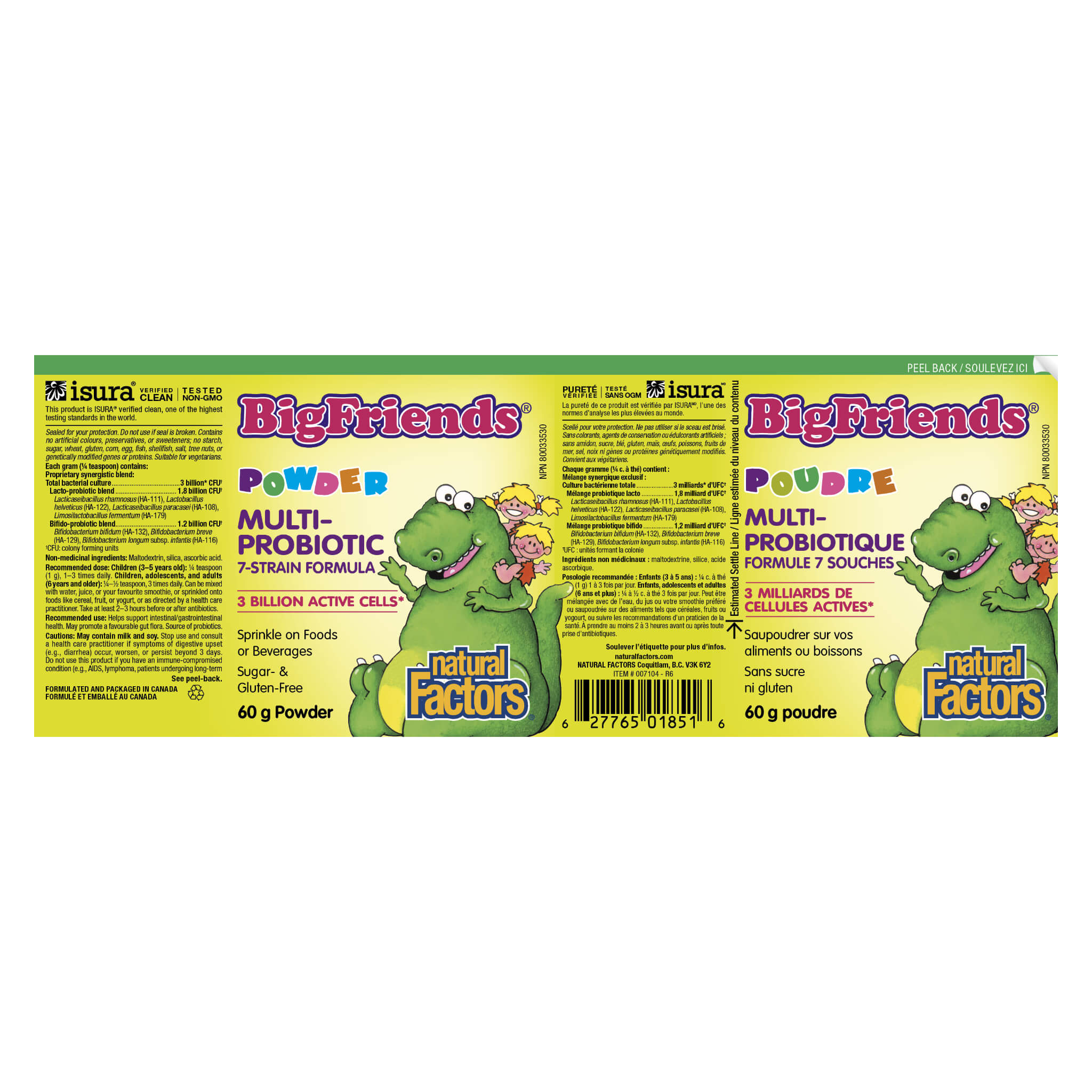 Big Friends Multi Probiotic Powder for Kids & Adults - 7 Strain Digestive Support Formula - Supports Gut Health, Immune System & Digestion - Great for Travel, Daily Wellness & Post-Antibiotic Recovery