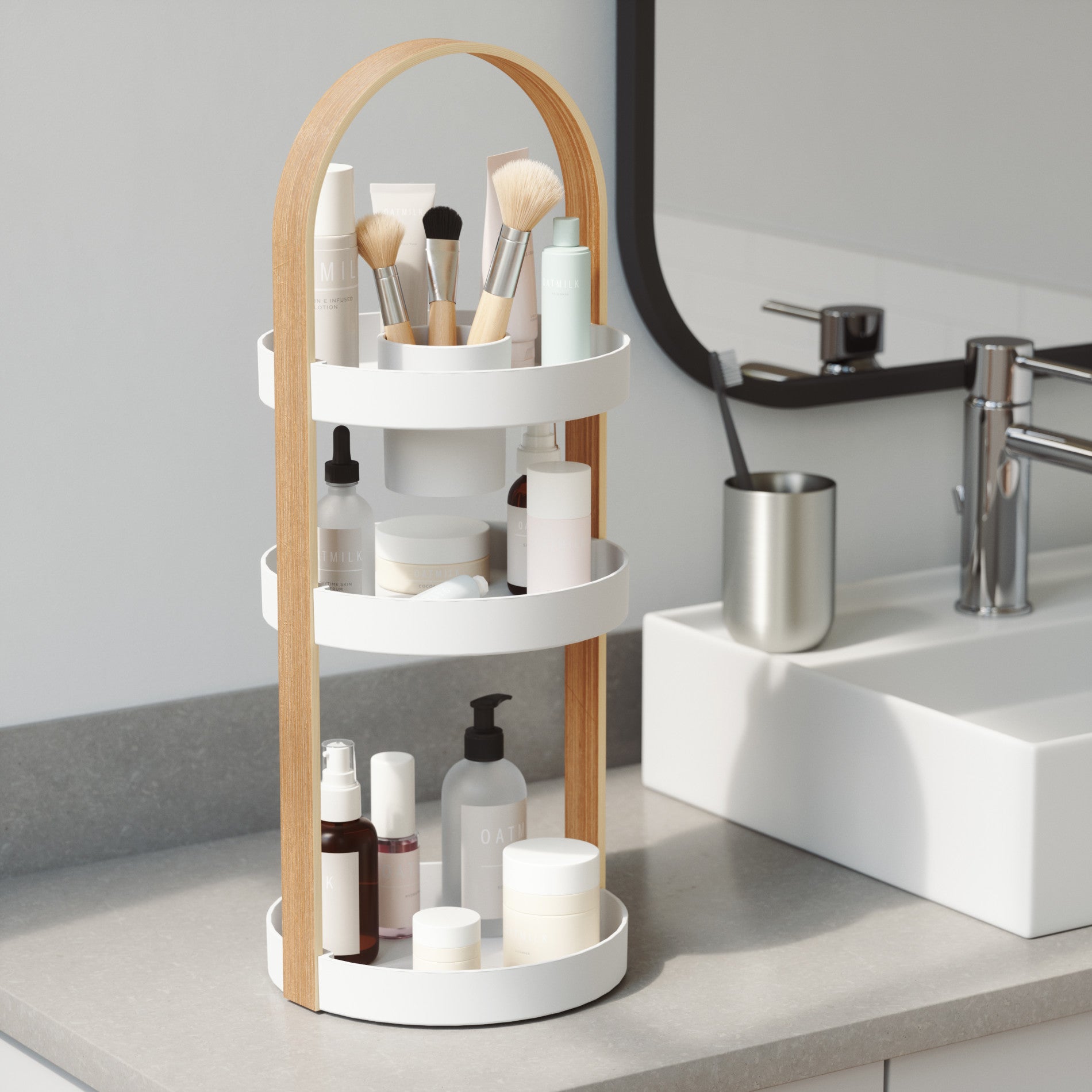 Bellwood Cosmetic Organizer - Acrylic Makeup Storage Case with Drawers for Vanity, Bathroom & Travel - Perfect for Organizing Lipsticks, Brushes and Beauty Products