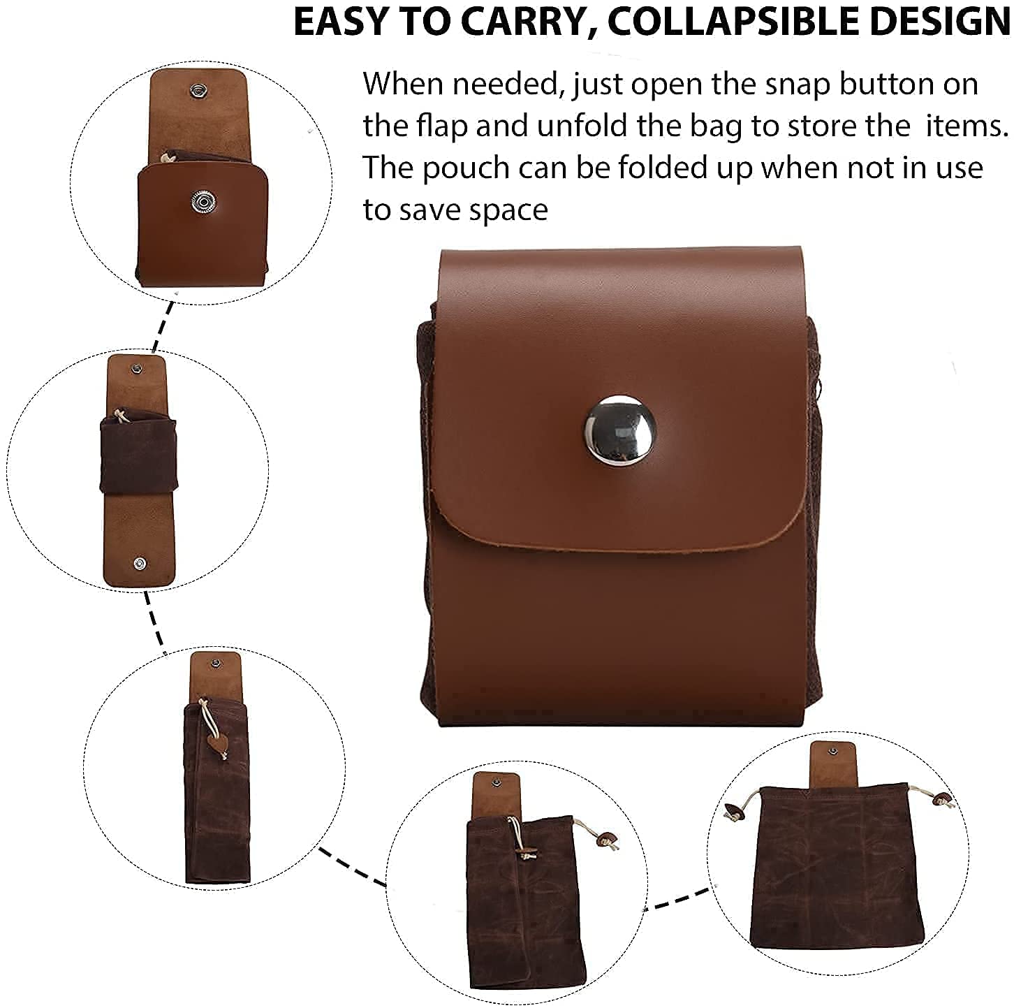 Durable Canvas Fruit Picking Bag - Multi-Purpose Outdoor Storage Pouch for Harvesting, Shell Collecting & Accessories (Brown) - Perfect for Gardening, Beachcombing & Camping Trips