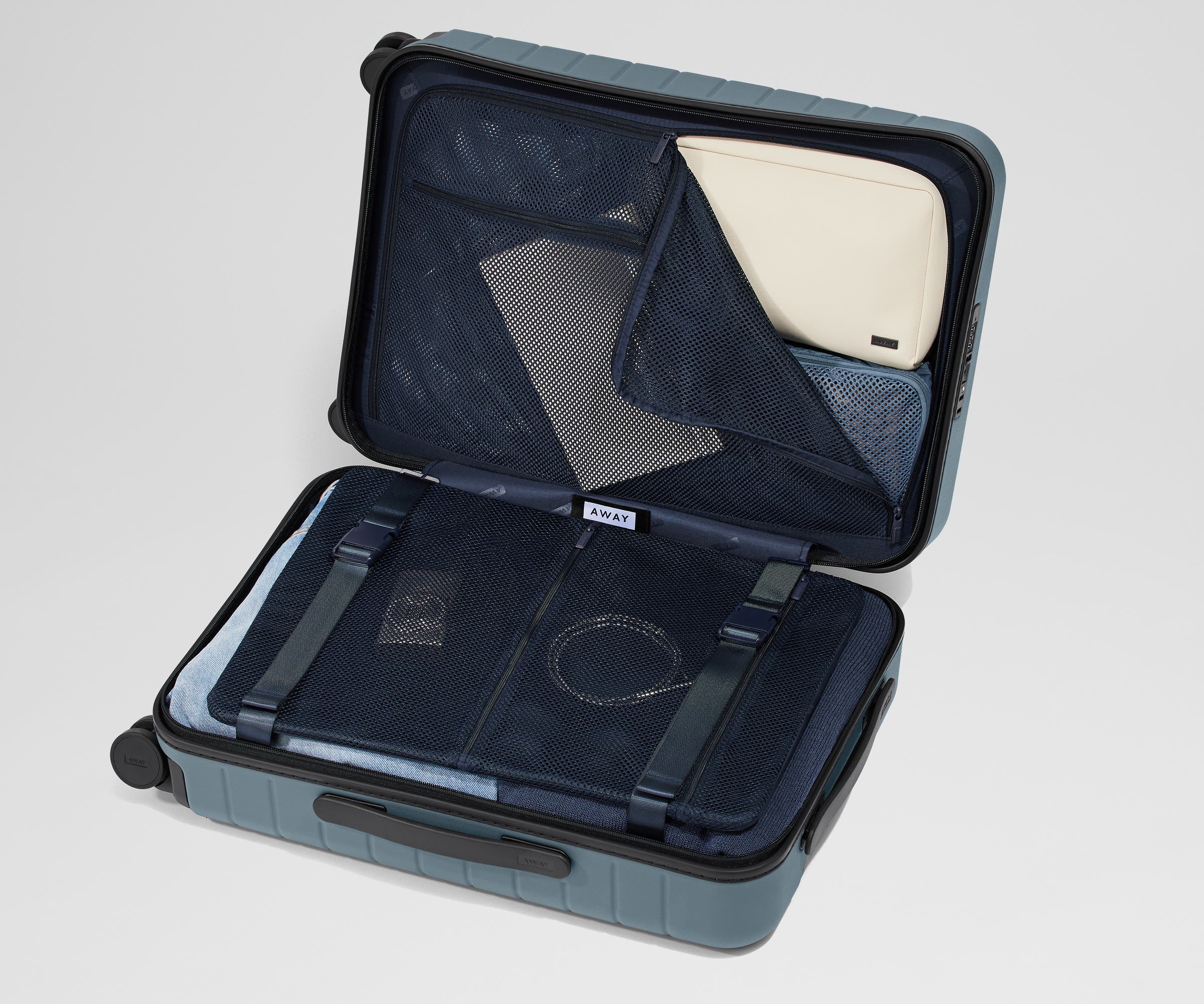 Executive Bigger Carry On Luggage in Coast Blue - Perfect for Business Travel & Weekend Getaways
