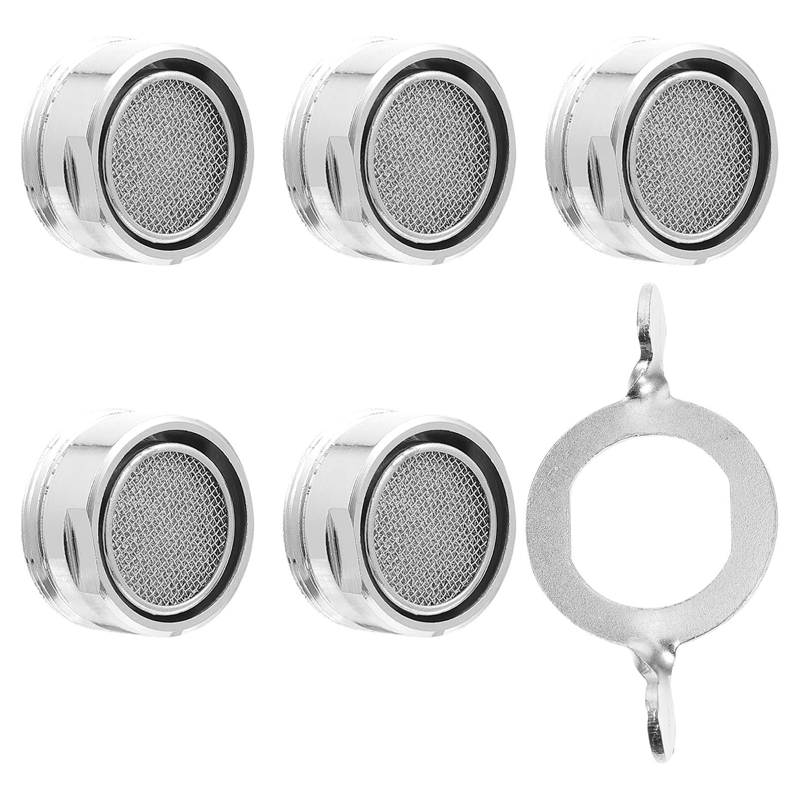 DOITOOL 5-Pack Sink Faucet Aerator with Wrench - Universal Male Thread Tap Bubbler, Water Flow Booster for Kitchen, Bathroom, Sink Filter Strainer - Perfect for Home Water Conservation & Splash Reduction