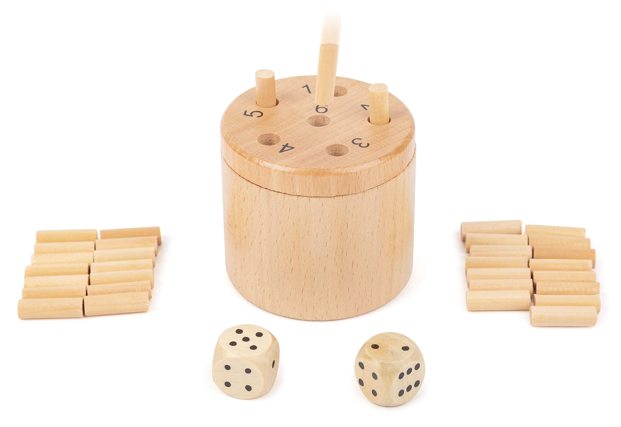 Small Foot-11365 Dados 6 Lógica Juego Familiar para 2-6 Personas, Juguetes Educativos de 39 Piezas Multicolor, Ideal para Reuniones y Noches de Juegos en Casa