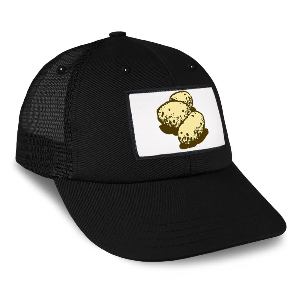 Speedy Pros Patch Hat - Adjustable Trucker Baseball Cap with Potatoes, Fruits & Vegetables Print - Perfect for Foodies, Chefs, and Beverage Enthusiasts