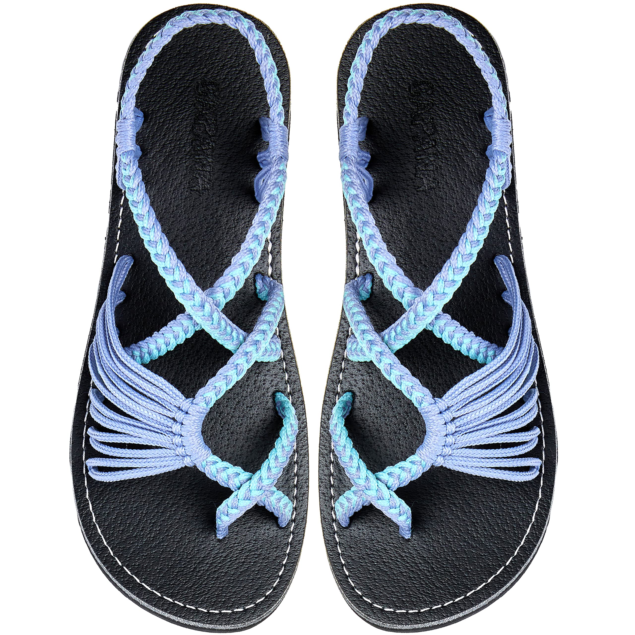 Handwoven Women's Boho Flat Sandals - Comfortable Strappy Rope Sandals for Walking, Beach & Water Activities | Breathable Braided Summer Shoes for Casual Outings, Vacations and Outdoor Adventures