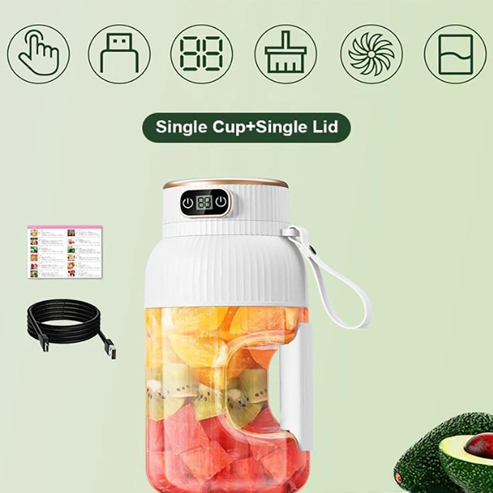 2024 New Ovidian Multifunctional Portable Juicer Cup with Digital Display - Electric Fruit Blender for Shakes, Smoothies & Juicing - Wireless Rechargeable Travel Blender for Gym, Office & Home Use