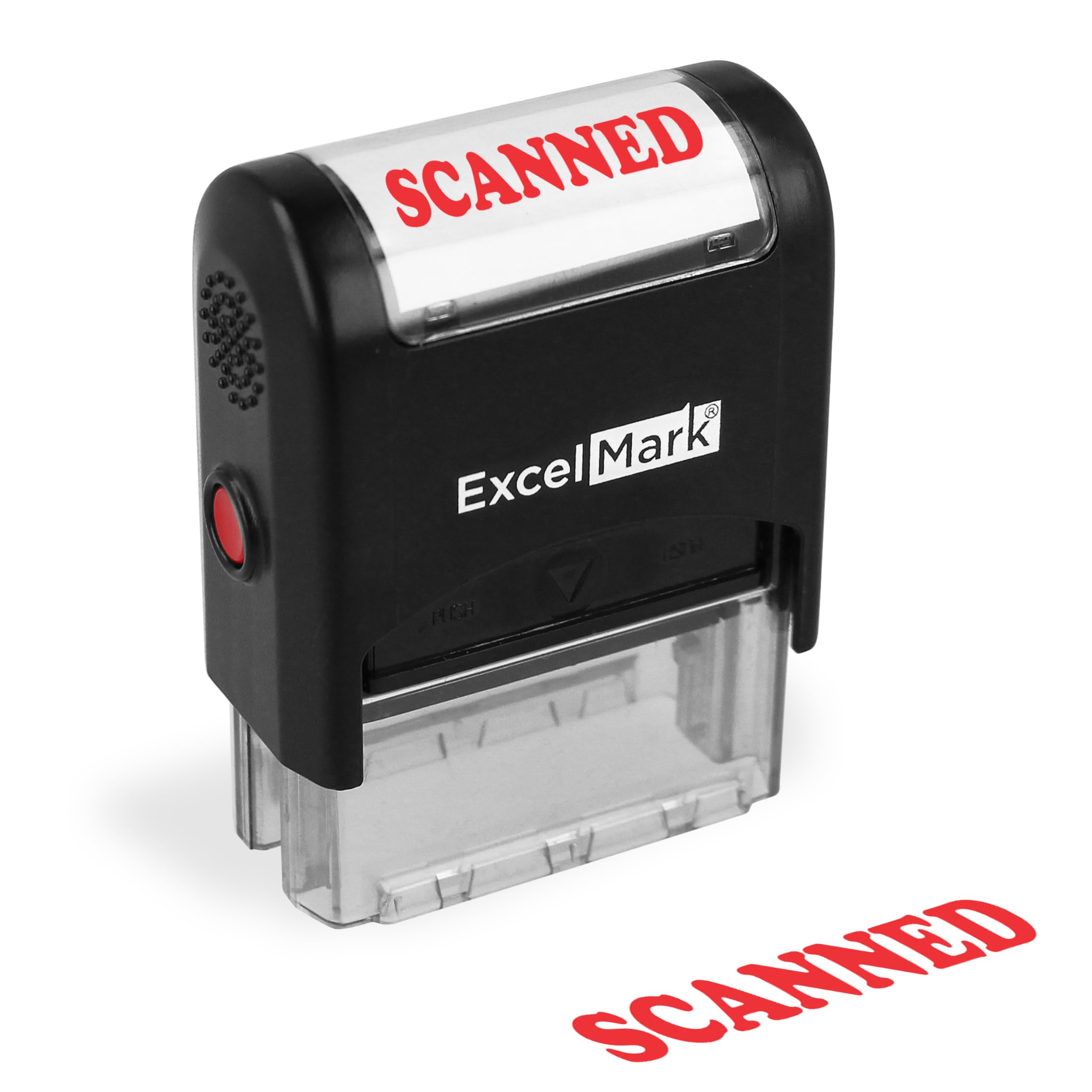 ExcelMark Self-Inking Stamp with Red Ink - Perfect for Office, Business, and Document Signing