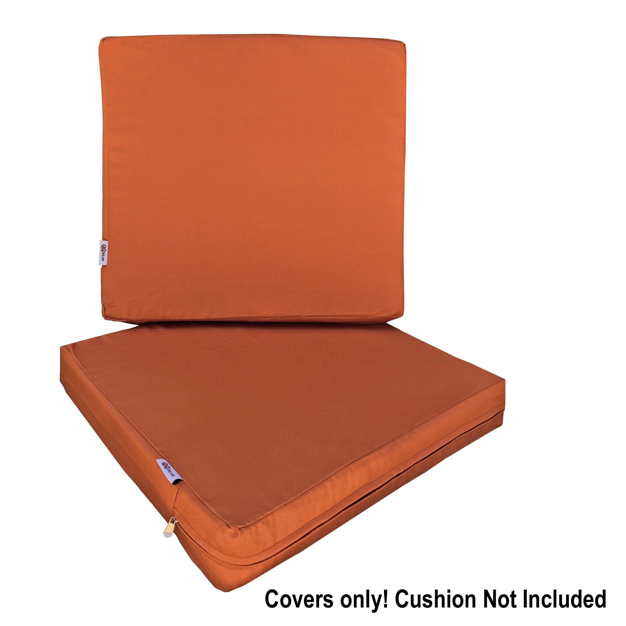 Outdoor Patio Chair Cushion Covers 20x18x4 Inches - Washable Replacement Seat Pillow Covers (8 Pack, Rust Color) for Garden, Poolside & Deck Furniture Protection