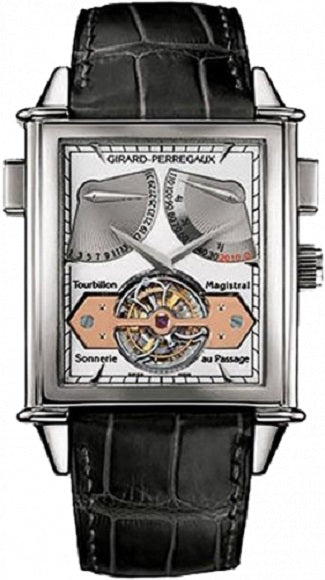 Girard Perregaux Vintage 1945 Tourbillon Magistral Platinum Men's Luxury Watch - Perfect for Formal Events & Collector's Showcase