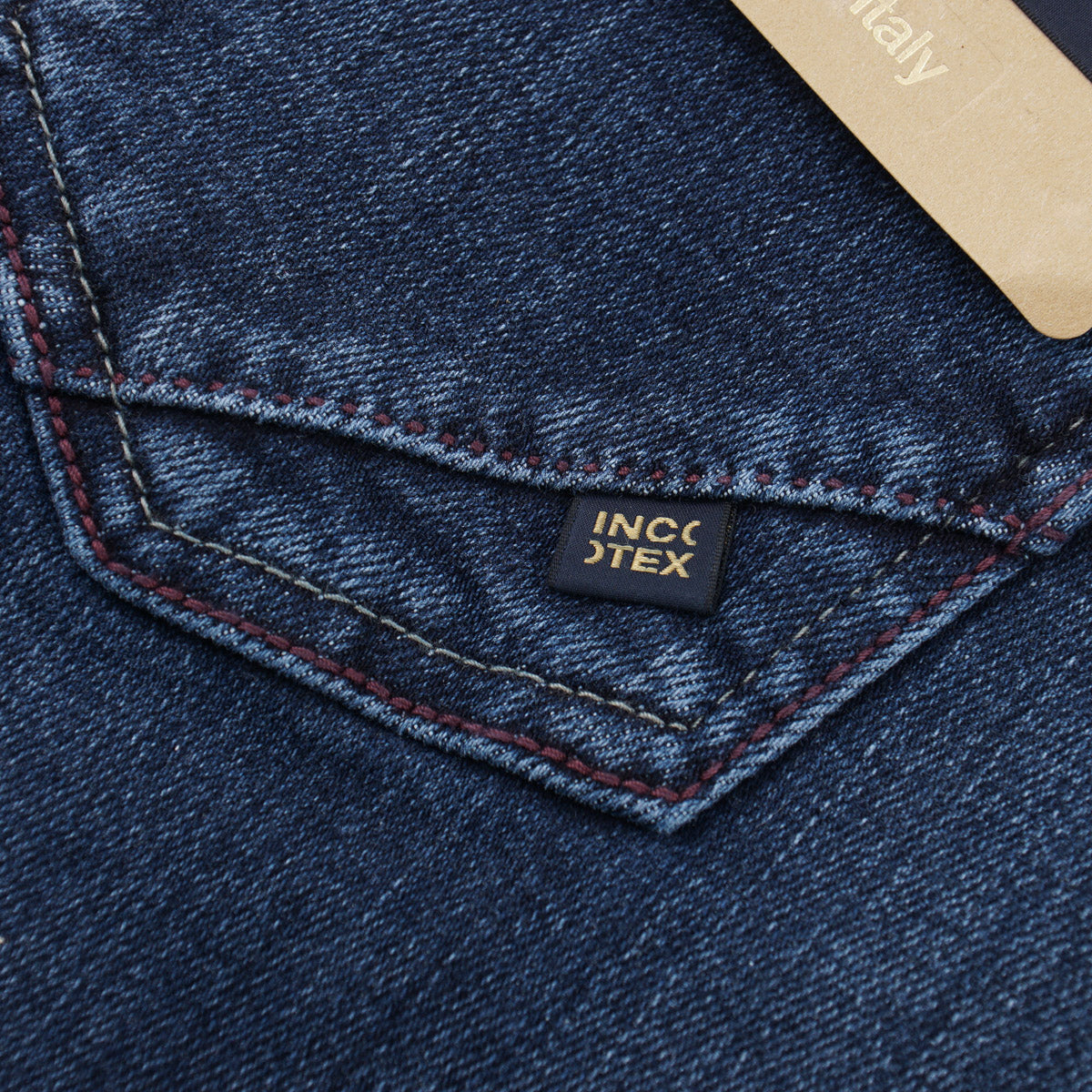 Incotex Slim Fit Dark Blue Denim Jeans for Men - Premium Italian Stretch Denim Pants for Casual Wear & Office Outfits