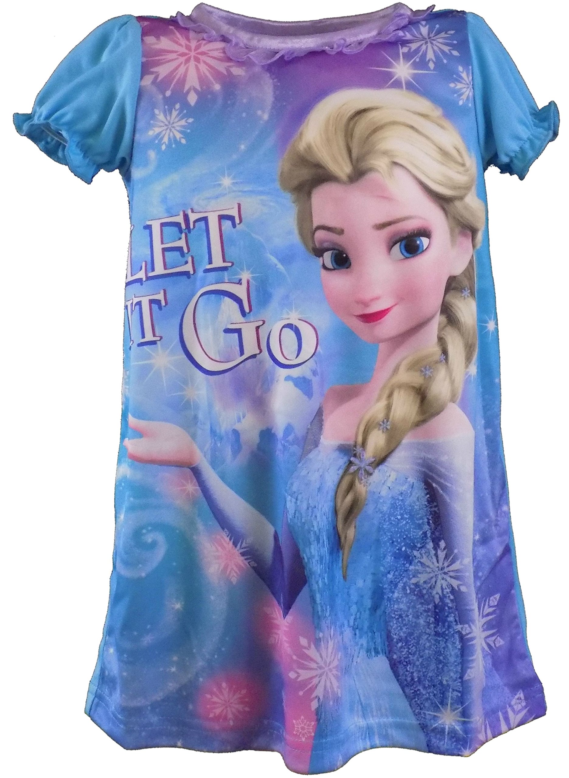 Disney Frozen Elsa & Anna Character Faces Nightgown for Girls - Soft & Comfortable Sleepwear for Kids' Bedtime & Sleepovers