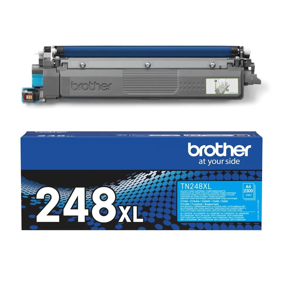 Brother TN-248XLC Genuine Cyan Toner Cartridge - High Yield Single Pack (1 Cartridge) | Perfect for Office Printers & Home Use